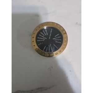 Vintage Brass World Time Calculator With Removable Magnifying Glass